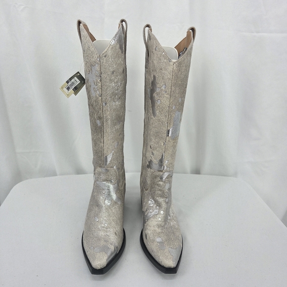 Dingo Giddy Up Foiled Silver Leather Western Boot NWT 6.5M - Picture 5 of 10